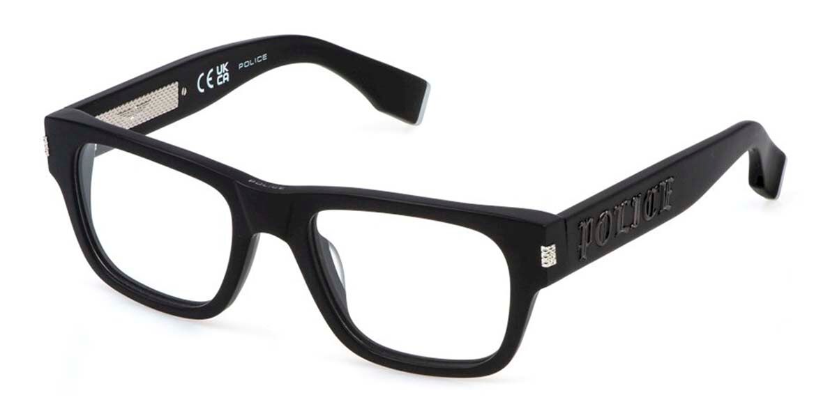 Police VPLP19E G.O.A.T. 4 0703 Men's Eyeglasses Black Size 52 (Frame Only) - Blue Light Block Available