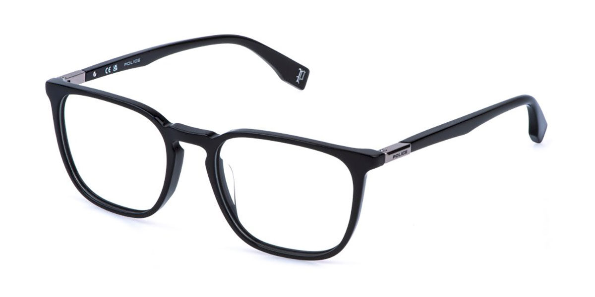 Police VPLR59 PLAYMAKER 2 0700 Square Shiny Black Frame Eyeglasses ...