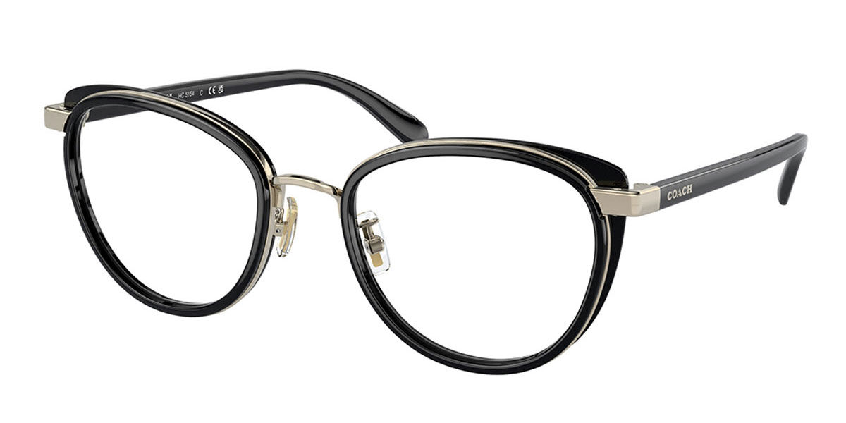 Coach HC5154 Asian Fit 9430 Glasses Black Pale Gold | VisionDirect ...