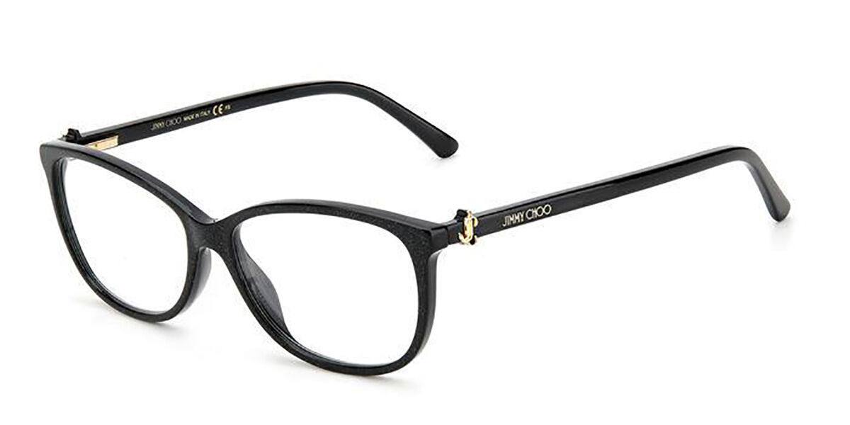 Jimmy Choo JC308 DXF Glasses Black Glittery Gold SmartBuyGlasses UK