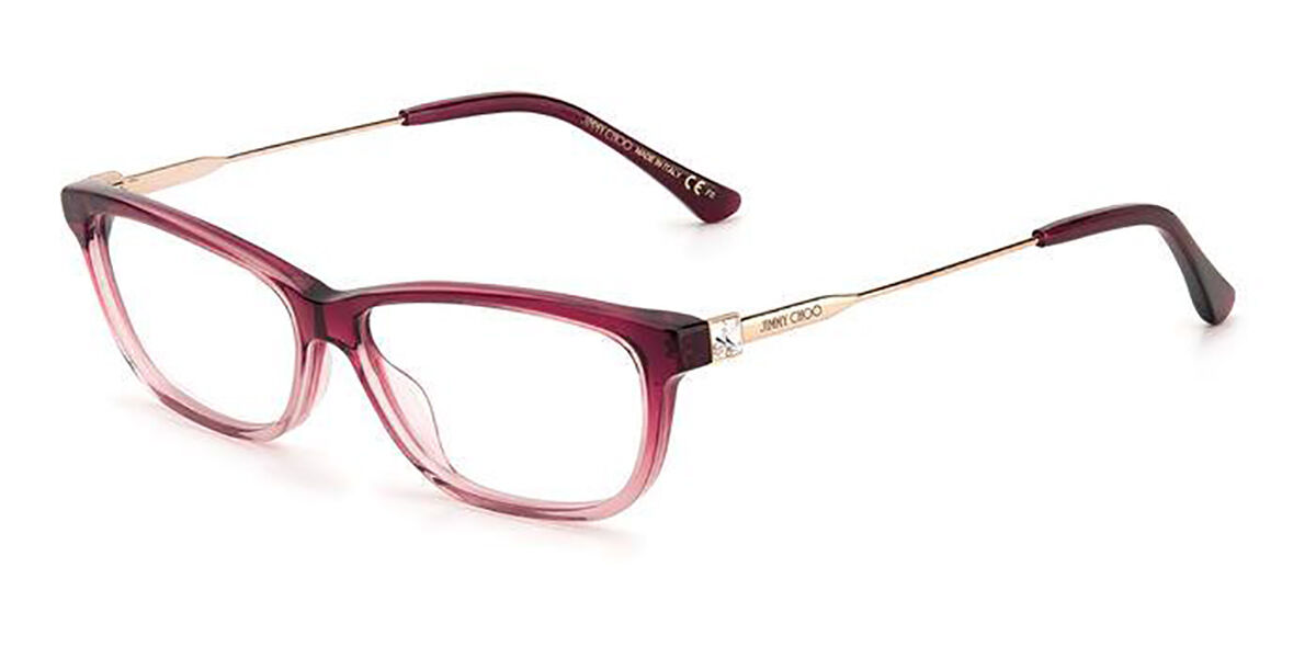 Jimmy Choo JC342 7W5 Eyeglasses in Transparent Shaded Burgundy