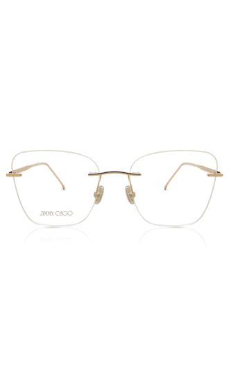 JIMMY CHOO | New Eyeglasses Eyewear Single Bridge Rimless Frames Lux Luxury Jimmy Choo JC4012 M (60 - 15) with Grey lenses and Gold  main image 4