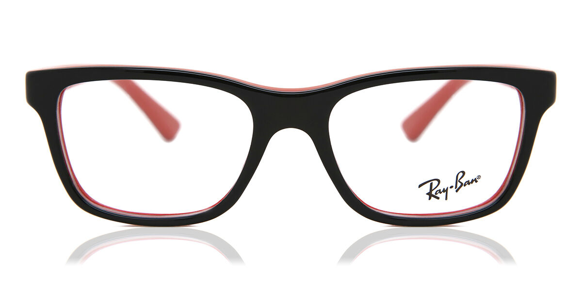 ray ban black and red glasses