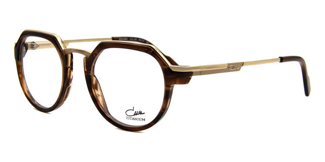 Monture De Lunettes Femme Cazal - Titane, Doré/noir, Forme Rectangulaire, Demi-monture, Occasion