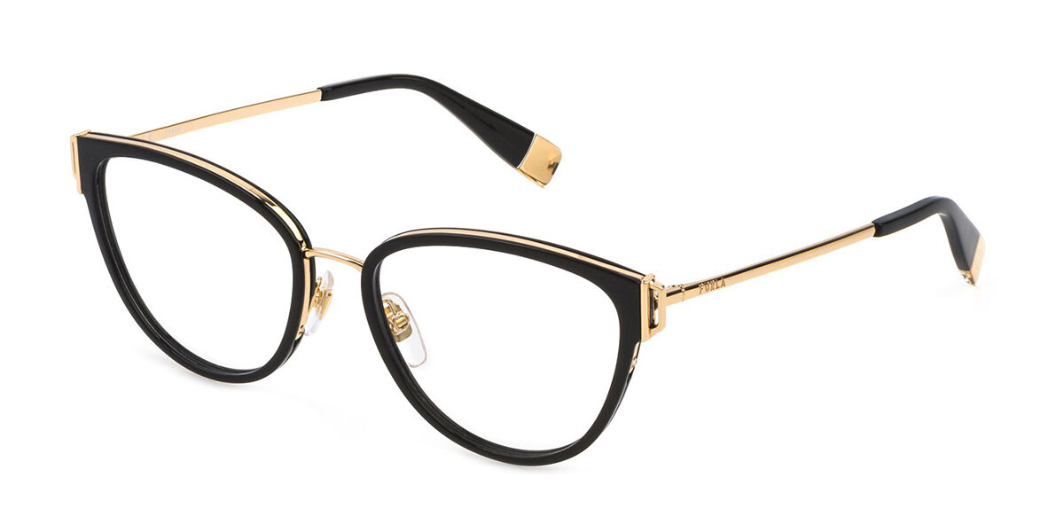 Furla VFU444 0700 Glasses Shiny Black Gold | VisionDirect Australia