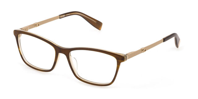 Furla VFU494 0XAG Striped Brown Eyeglasses | SmartBuyGlasses US display picture 1