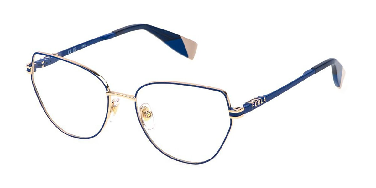 Photos - Glasses & Contact Lenses Furla VFU772 0309 Women's Eyeglasses Blue Size 55  - Blu (Frame Only)