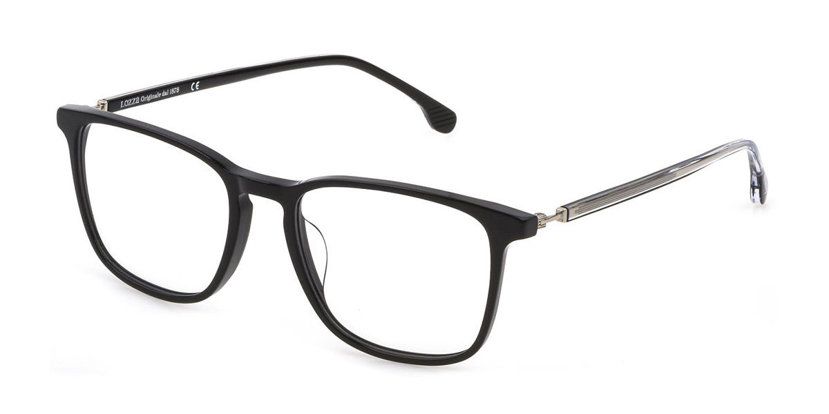 Lozza VL4277 0700 Men's Eyeglasses Black Size 53 (Frame Only) - Blue Light Block Available