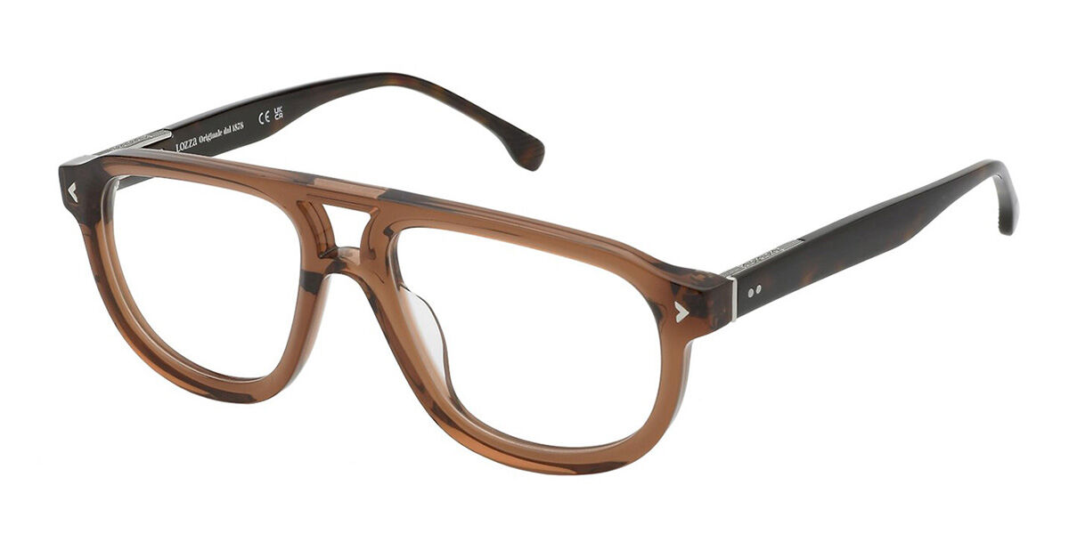 Lozza VL4330 Zilo 2.0 06ME Men's Eyeglasses Brown Size 55 (Frame Only) - Blue Light Block Available