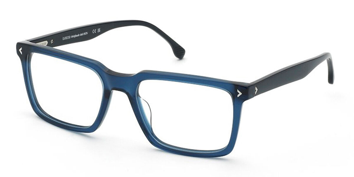 Lozza VL4371 Arezzo 2 06SB Men's Eyeglasses Blue Size 56 (Frame Only) - Blue Light Block Available