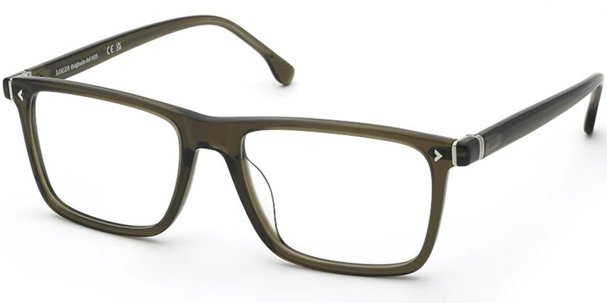 Photos - Glasses & Contact Lenses Lozza VL4376 Pescara 1 07N8 Men's Eyeglasses Green Size 56  - Blue Light Block Available (Frame Only)