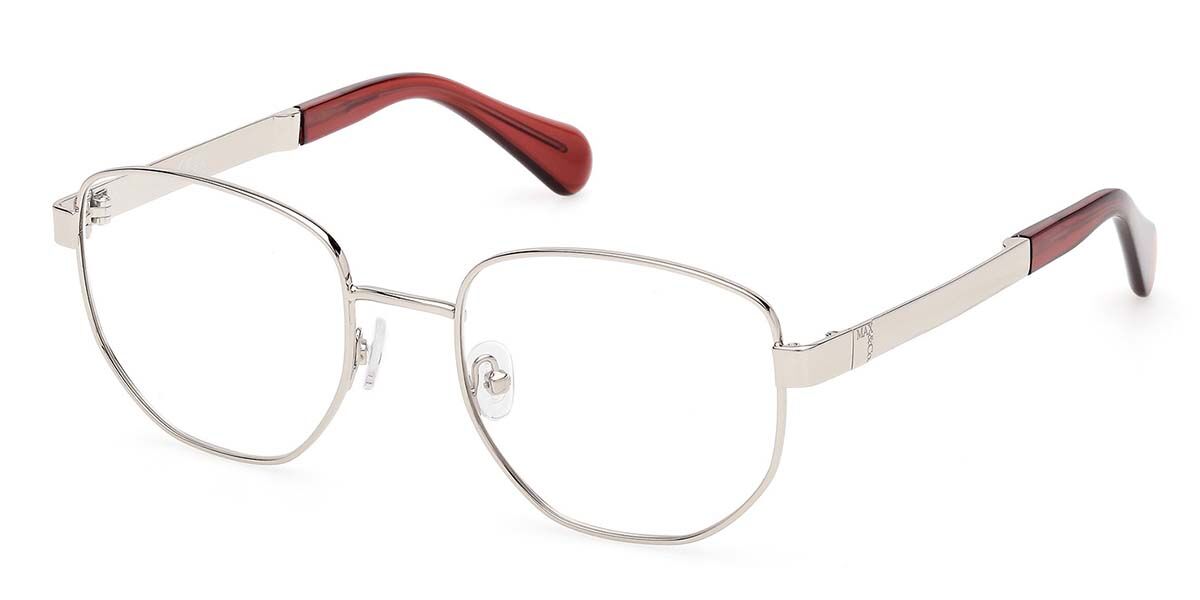 Photos - Glasses & Contact Lenses MAX&Co. Max & Co. Max & Co. MO5183 016 Women's Eyeglasses Silver Size 49  - Blue Light Block Available (Frame Only)