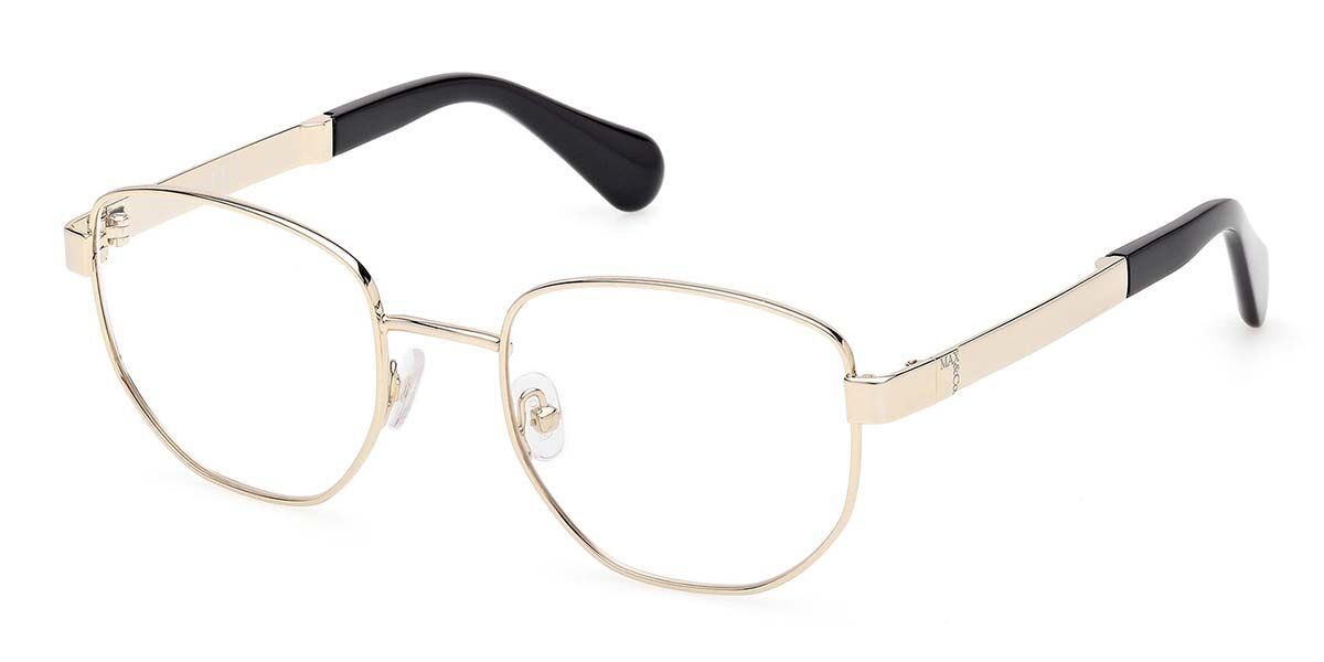 Photos - Glasses & Contact Lenses MAX&Co. Max & Co. Max & Co. MO5183 032 Women's Eyeglasses Gold Size 49  - Blue Light Block Available (Frame Only)