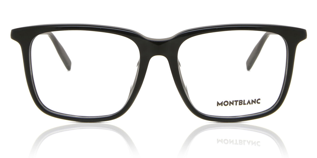 Photos - Glasses & Contact Lenses Mont Blanc MB0011OA Asian Fit 001 Men's Eyeglasses Black Size 5 