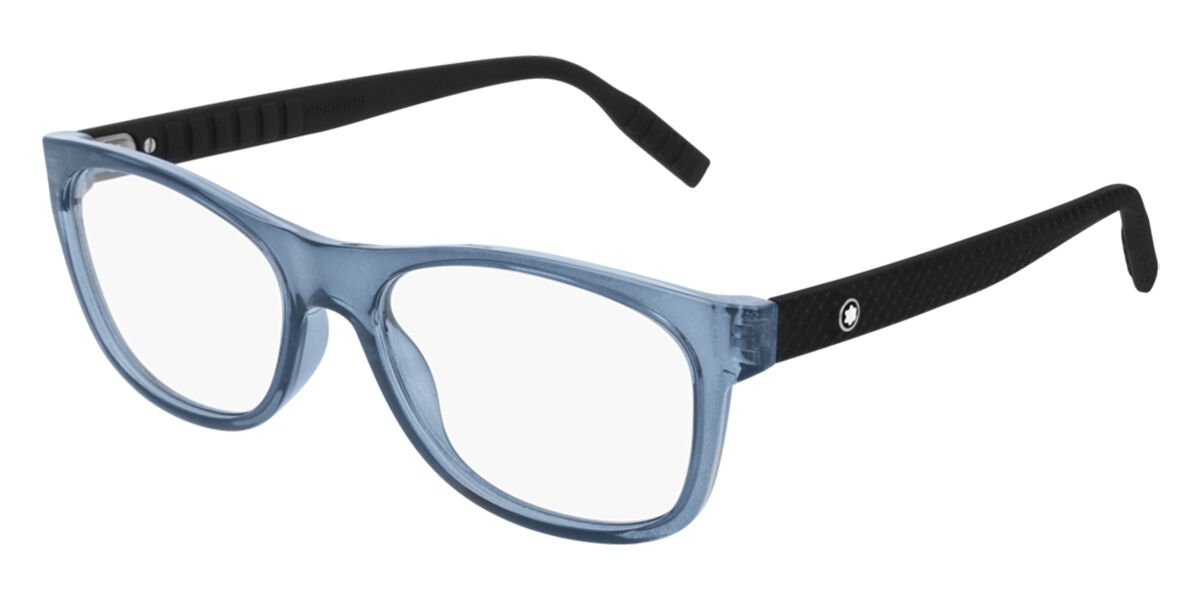 Mont Blanc MB0065O 004 Eyeglasses in Transparent Blue | SmartBuyGlasses USA