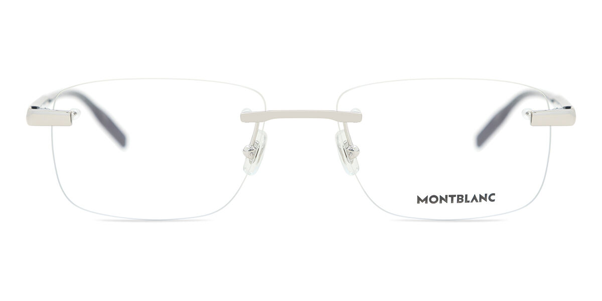 Photos - Glasses & Contact Lenses Mont Blanc MB0088O 002 Men's Eyeglasses Silver Size 56 (Frame O 