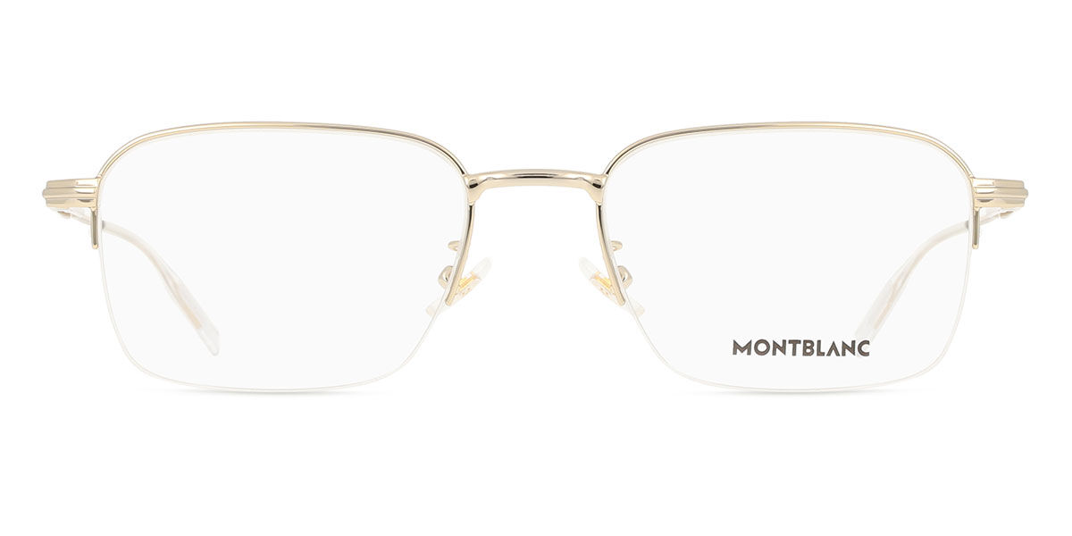 Montblanc MB0220OA Asian Fit 005 Óculos de Grau Dourados Masculino