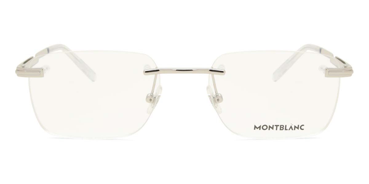 メガネ Montblanc Eyewear MB0148O 003 Luxury Silver Rimless Montblanc Silver Prescription Glasses Frames | SmartBuyGlasses