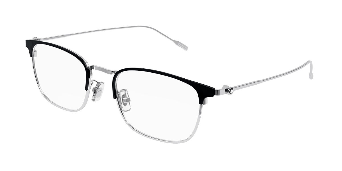 Mont Blanc MB0192O 002 Eyeglasses in Black On Silver | SmartBuyGlasses USA