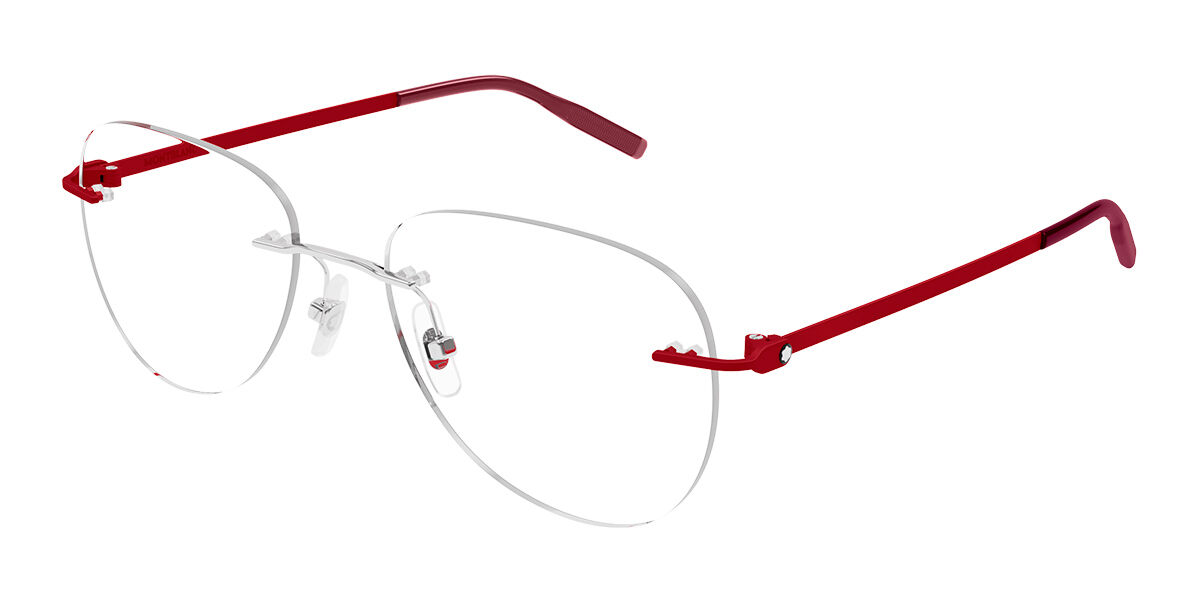 Montblanc Mont Blanc MB0283O Asian Fit 004 Men's Glasses Red Size - Free Lenses - HSA/FSA Insurance - Blue Light Block Available