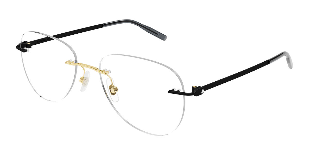 Montblanc Mont Blanc MB0283O Asian Fit 001 Men's Eyeglasses Gold Size 55 (Frame Only) - Blue Light Block Available