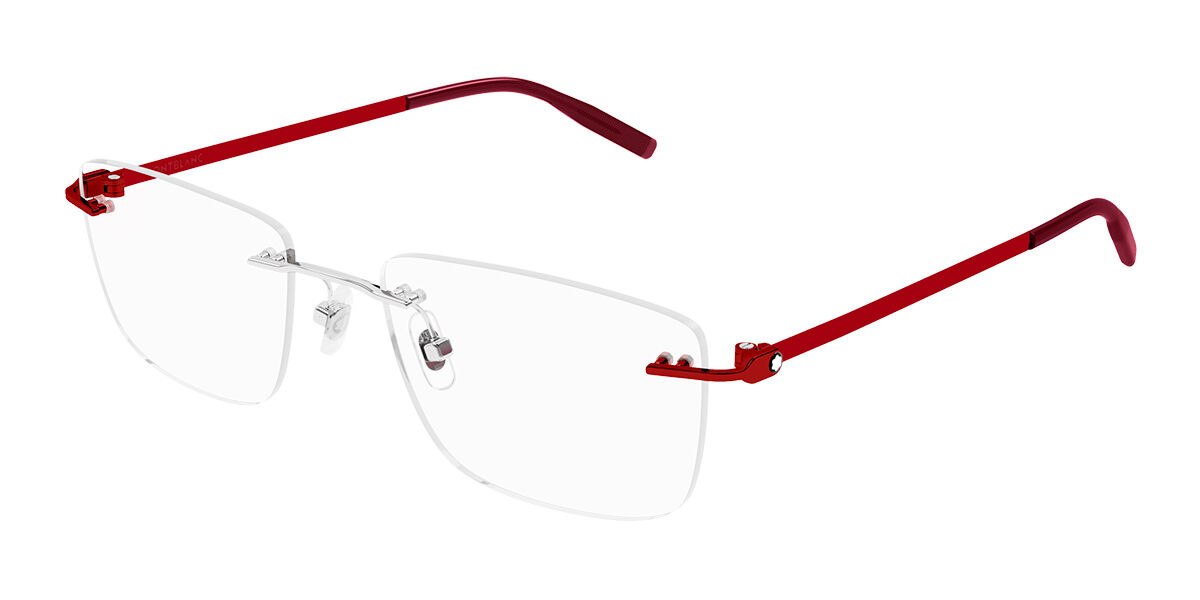 Mont Blanc MB0281O 004 Eyeglasses in Silver Red | SmartBuyGlasses USA