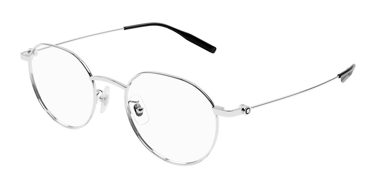 Photos - Glasses & Contact Lenses Mont Blanc MB0317OA Asian Fit 001 Men's Eyeglasses Silver Size 