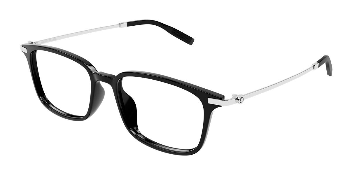 Photos - Glasses & Contact Lenses Mont Blanc MB0315OA Asian Fit 001 Men's Eyeglasses Black Size 5 