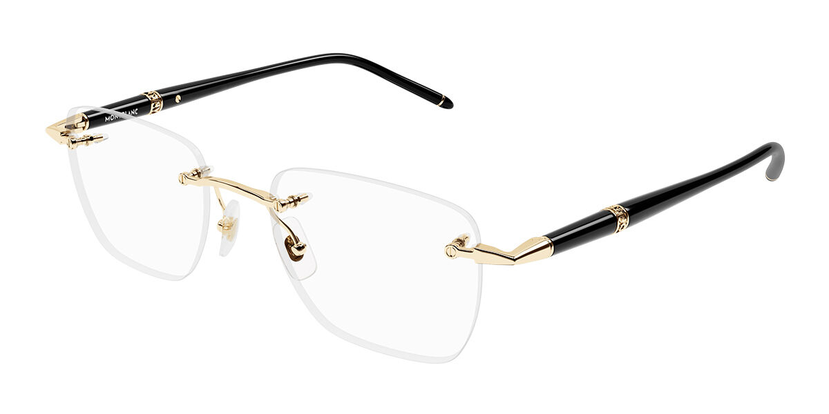 Montblanc MB0346O Asian Fit 001 Men’s Eyeglasses Gold Size 53 (Frame Only) - Blue Light Block Available