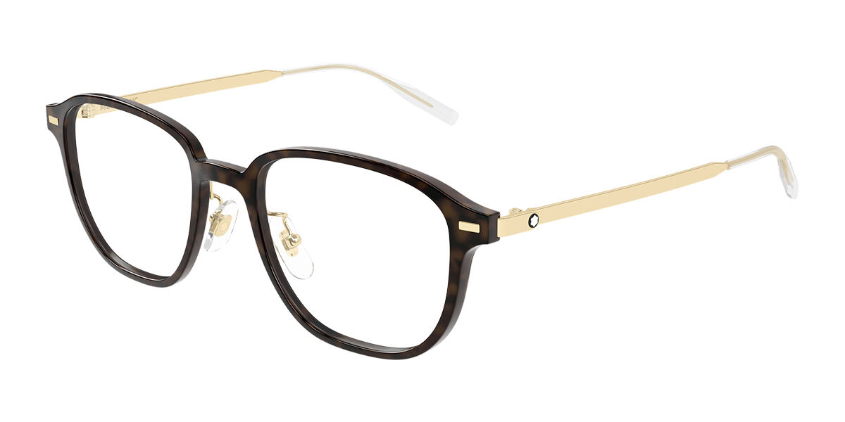 Photos - Glasses & Contact Lenses Mont Blanc Montblanc Montblanc MB0466OA Asian Fit Men's Glasses, Tortoiseshell, Size 52
