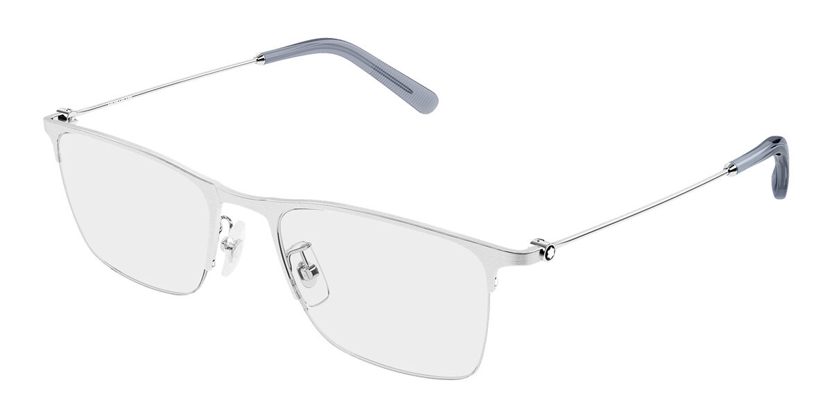 Montblanc MB0502OL Vestibilità Orientale 002 Occhiali da Vista Argentati per Uomo (Solo Montatura)