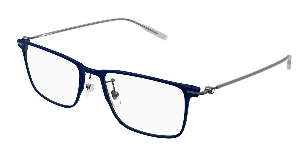Montblanc MB0506OL Vestibilità Orientale 004 Occhiali da Vista Blu per Uomo (Solo Montatura)
