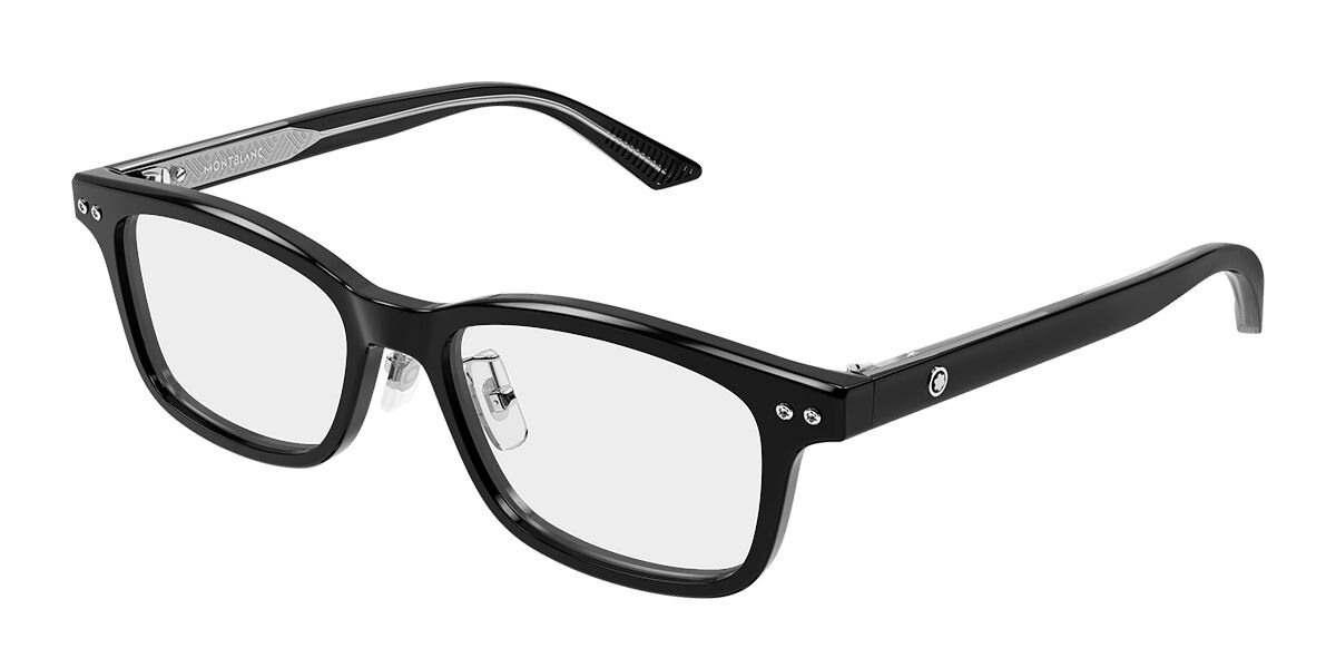Montblanc MB0533OJ Vestibilità Orientale 002 Occhiali da Vista Neri per Uomo (Solo Montatura)