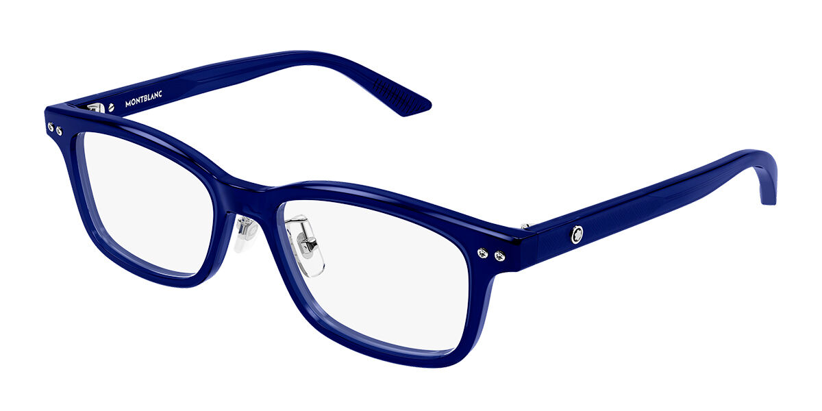 Montblanc MB0533OJ Vestibilità Orientale 004 Occhiali da Vista Blu per Uomo (Solo Montatura)