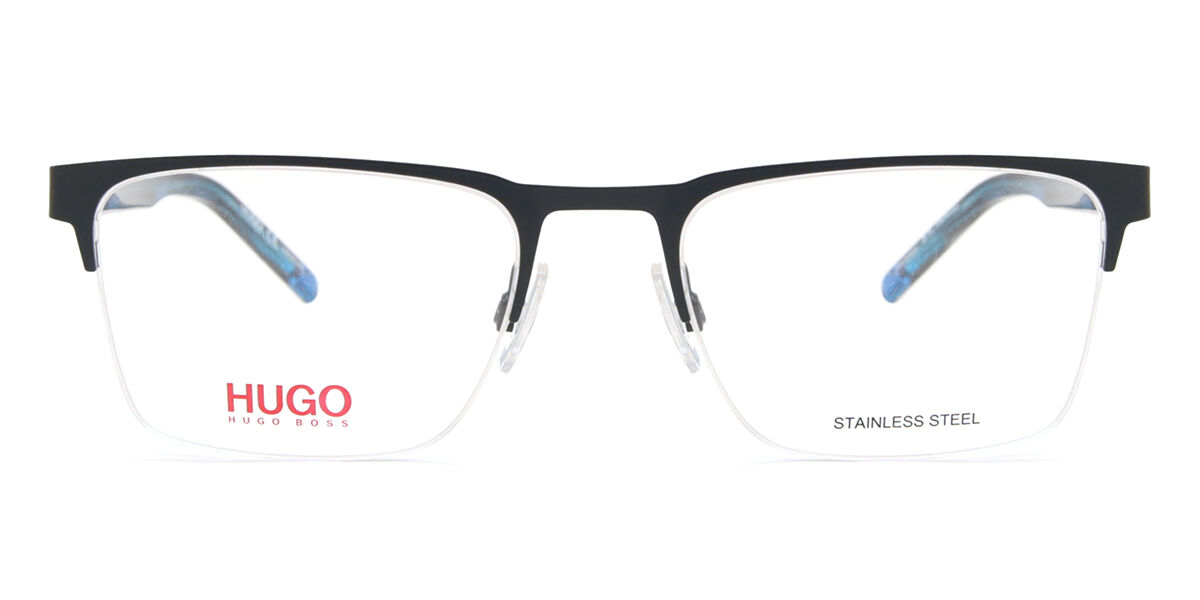 Photos - Glasses & Contact Lenses HUGO HUGO Hugo 1076 FLL Men's Eyeglasses Blue Size 56  - Blue(Frame Only)