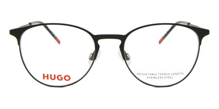Montatura Occhiali Hugo HG1062 Uomo - Nero E Rosso Scuro, Dimensioni 50-19-150, Materiale Acetato E Metallo
