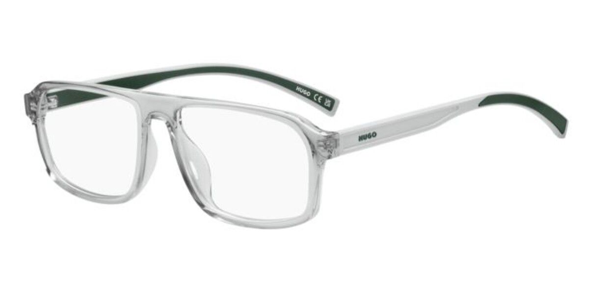 HUGO HG 1370/G Asian Fit KB7 Rectangle Transparent Grey Eyeglasses ...