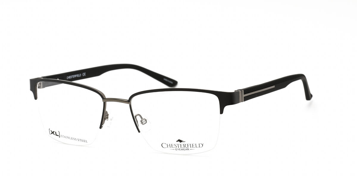 Chesterfield CH 87XL 0RZZ 00 Men's Black/Ruthenium Eyeglasses
