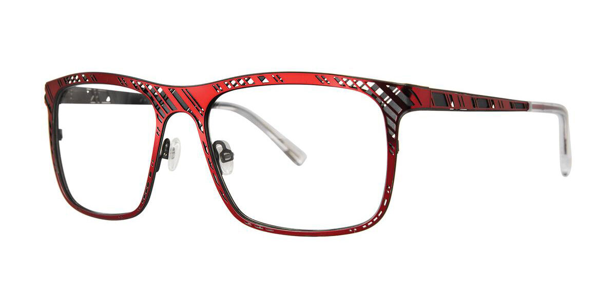 Jhane Barnes Skew Lines Men&rsquo;s Glasses, Red, Size 56