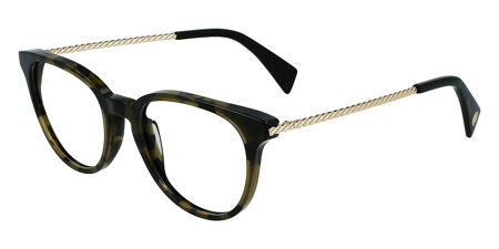 Lunettes De Vue Lanvin Monture Marron Ovale - Occasion Vintage, Style Rétro Femme