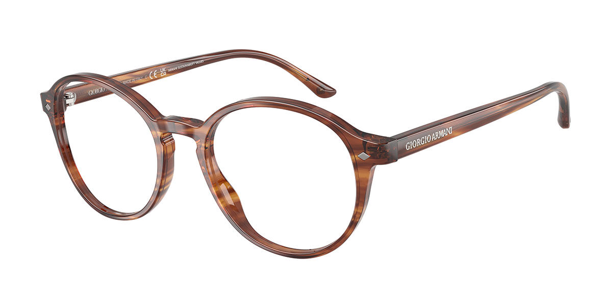 Giorgio Armani Męski Striped Brown Ar7004 6162 47 Meskie Okulary Korekcyjne