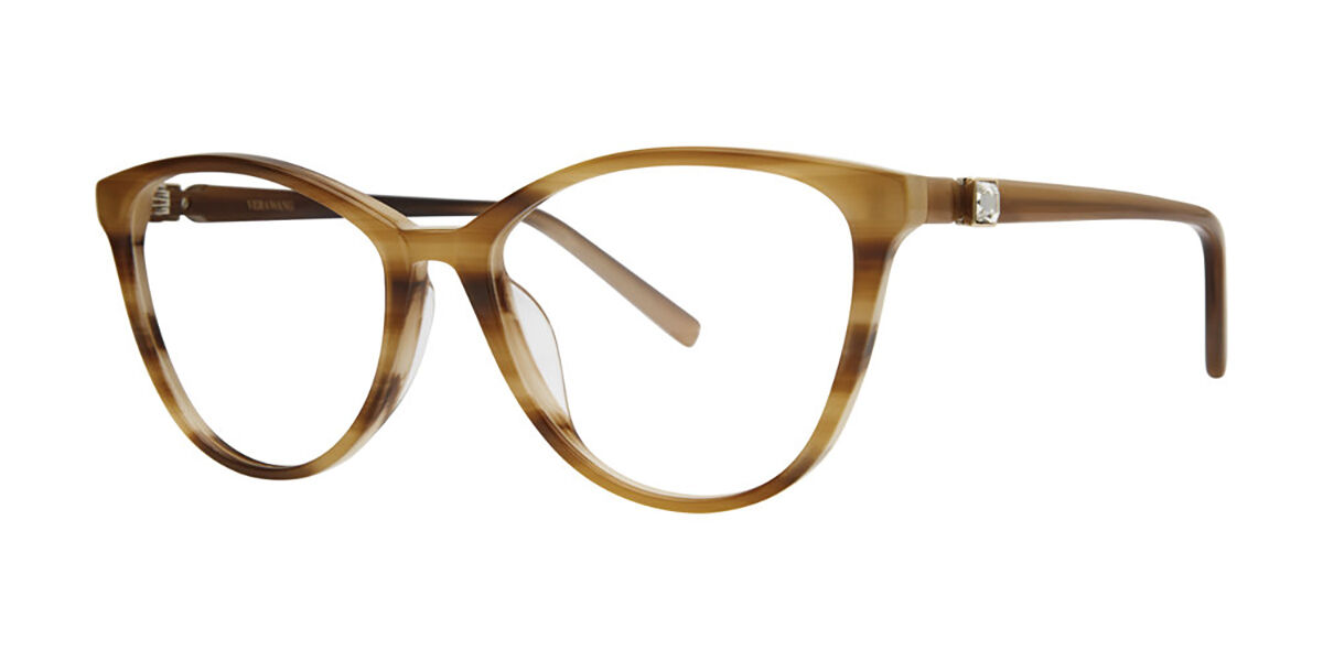 Vera Wang Hester Horn Women's Eyeglasses Brown Size 54 (Frame Only) - Blue Light Block Available