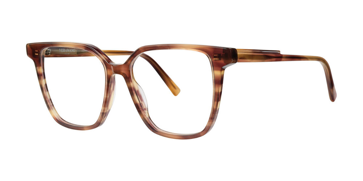 Vera Wang Maida Horn Women's Eyeglasses Brown Size 55 (Frame Only) - Blue Light Block Available