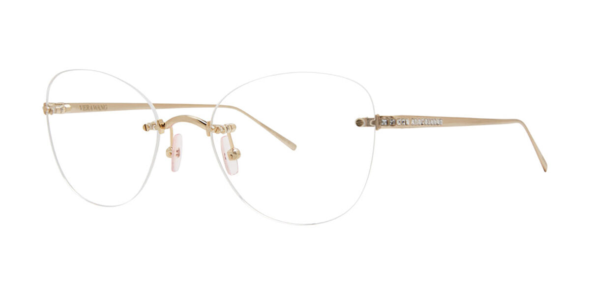 Vera Wang Oma Gold Women's Eyeglasses Gold Size 52 (Frame Only) - Blue Light Block Available