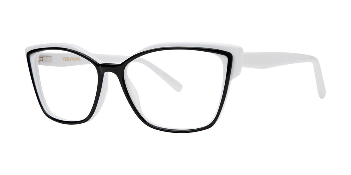 Vera Wang V718 Domino Women's Eyeglasses White Size 56 (Frame Only) - Blue Light Block Available