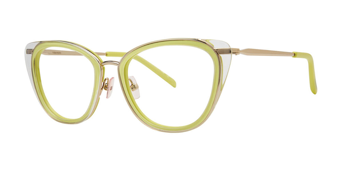 Vera Wang V721 Chartreuse Women's Eyeglasses Green Size 50 (Frame Only) - Blue Light Block Available