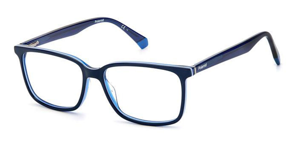 Photos - Glasses & Contact Lenses Polaroid PLD D394 ZX9 Men's Eyeglasses Blue Size 55  (Frame Only)