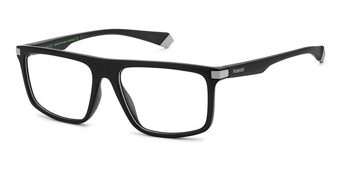Photos - Glasses & Contact Lenses Polaroid PLD D448 08A Men's Eyeglasses Black Size 55  (Frame Only)