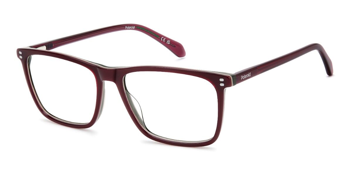 Polaroid Pld D610 Lhf Men's Glasses Burgundy Size 58 - Free Lenses - Blue Light Block Available In Burgundy On Double Laminate