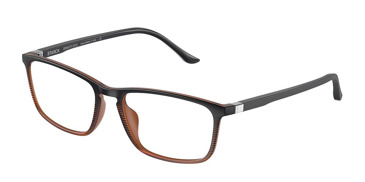 Starck SH3073 0011 Eyeglasses in Black Brown Striped Pattern